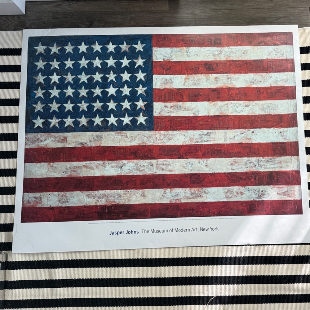 Large Patriotic American Flag Wall Art by Jasper John’s